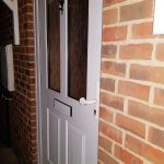 Composite Front Door Before & After photo of white handle and letter box Dartford Composite Front Door Before & After photo of white handle and letter box Dartford